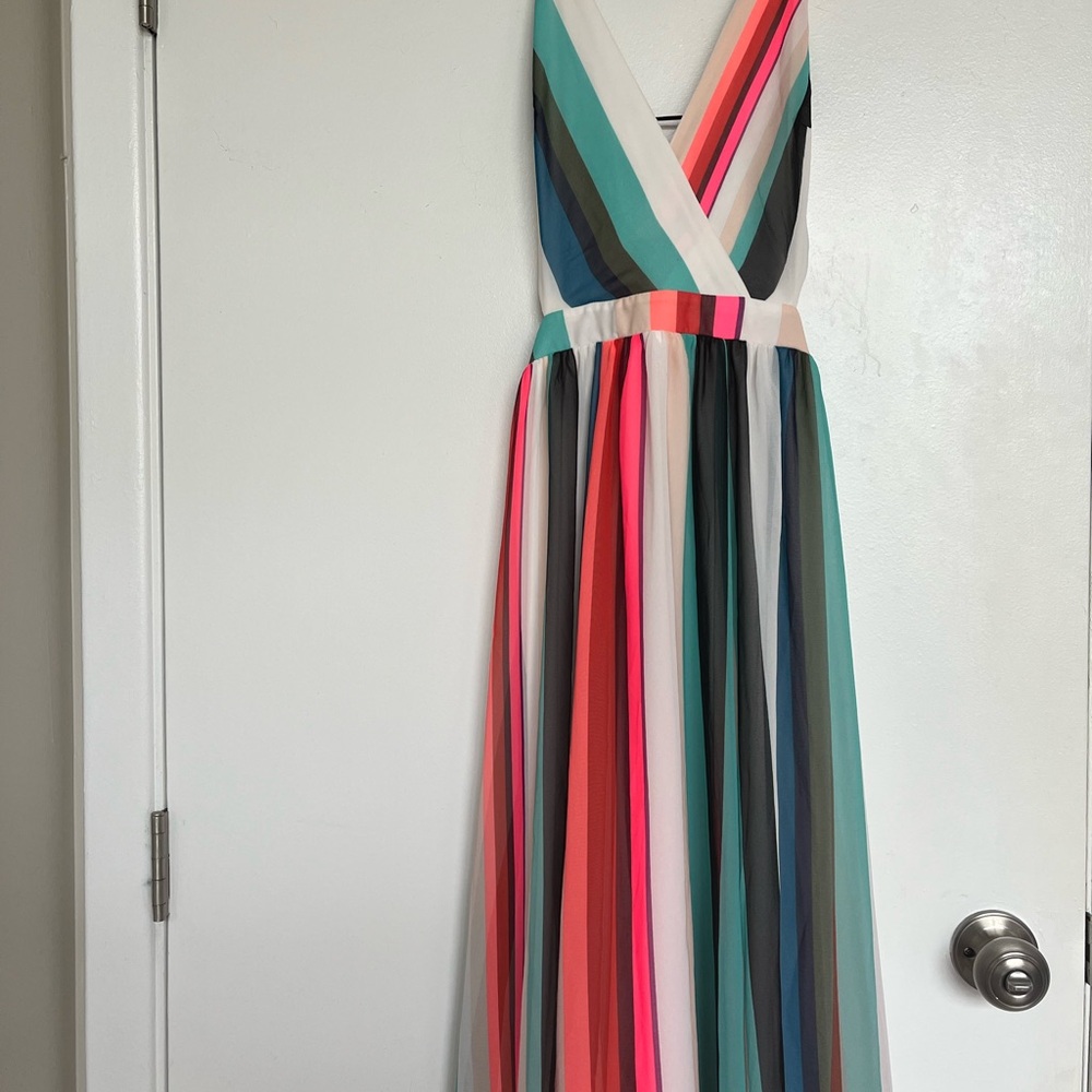 Multicolor Striped Maxi Dress
